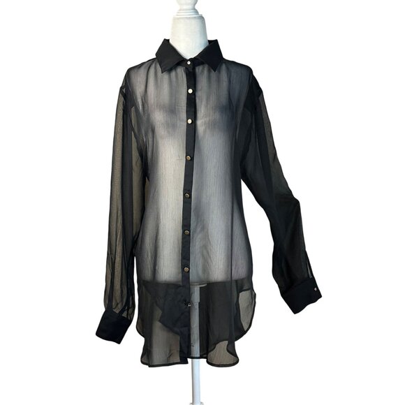 Shani Shemer Jonas Shirt in Black One Size New Womens Blouse Top Coverup - Picture 7 of 16